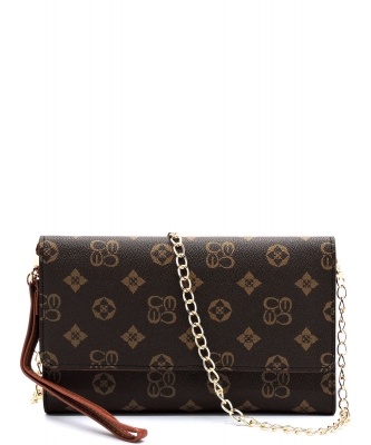 Monogrammed Clutch Wallet Cell Phone Purse CS061 BROWTAN